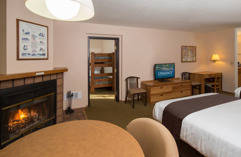Guest room at Cragun's Resort and Hotel on Gull Lake.