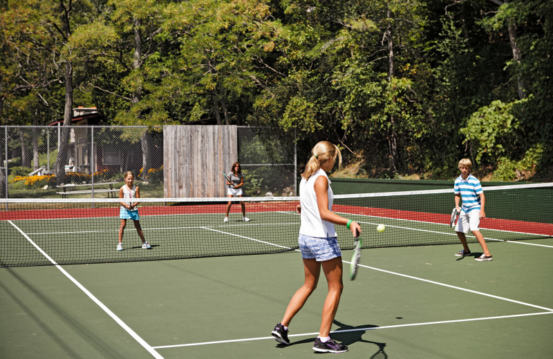 Tennis court at Chimney Corners Resort.
