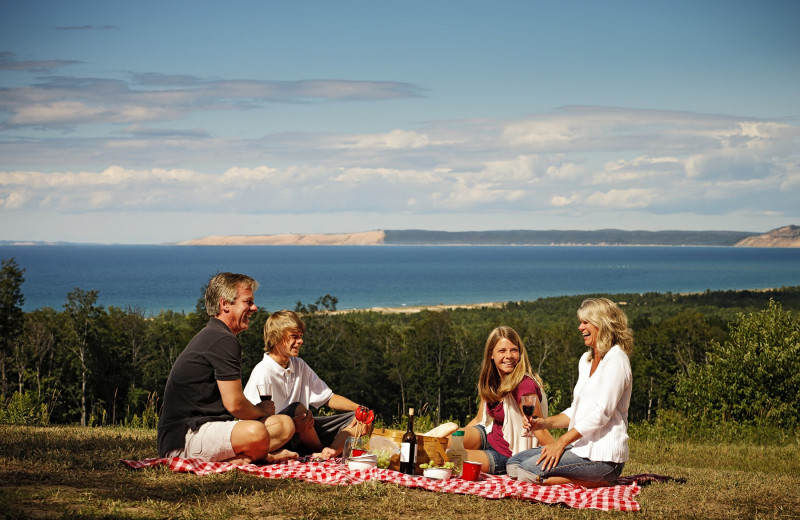 Family picnic at Chimney Corners Resort.