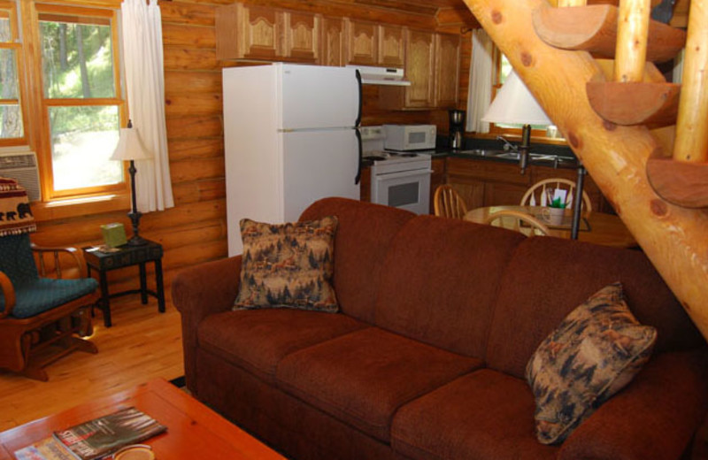 Cabin interior at Newton Fork Ranch.