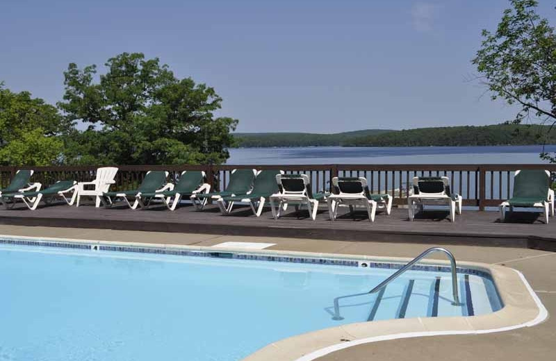 Outdoor pool at Ehrhardt's Waterfront Resort.