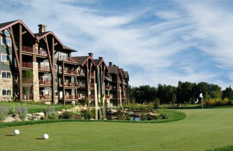 Natural Grass Putting course outside of Grand Cascades Lodge at Crystal Springs Resort.