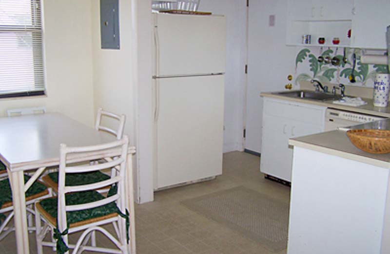 Vacation rental kitchen at Gulf Winds Resort Condominiums.