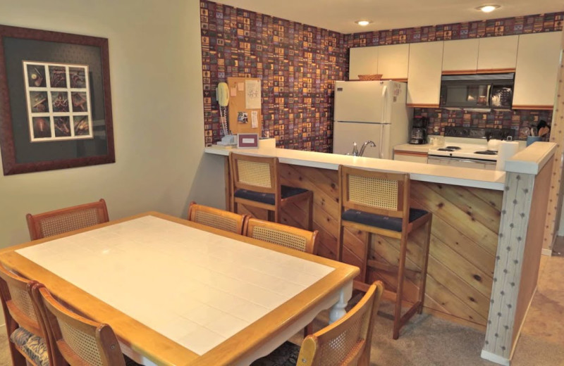 Guest kitchen at Trout Creek Vacation Condominiums.