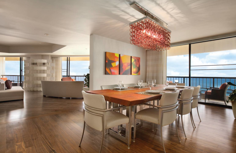 Presidential suite dining area at Hyatt Regency Waikiki Resort & Spa.