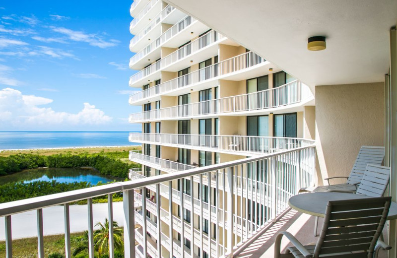 Rental balcony at Harborview Rentals.