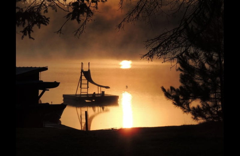 Sunset at Silv'ry Moon Lodge.