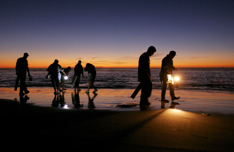 Clam fishing at Oceanfront Getaways.