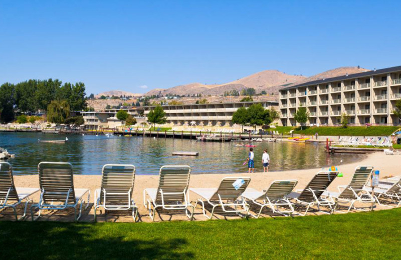 Beach view at Campbell's Resort on Lake Chelan.
