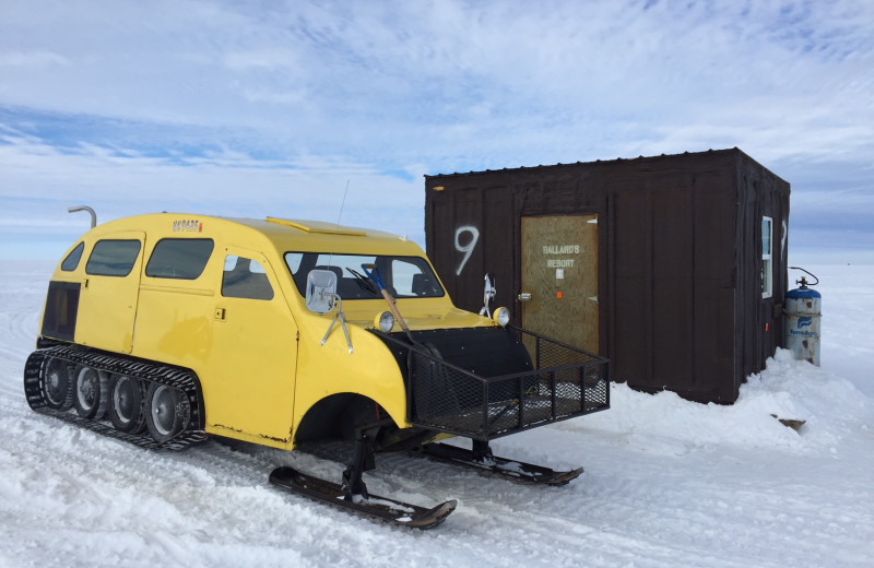 Ice fishing at Ballard's Resort.