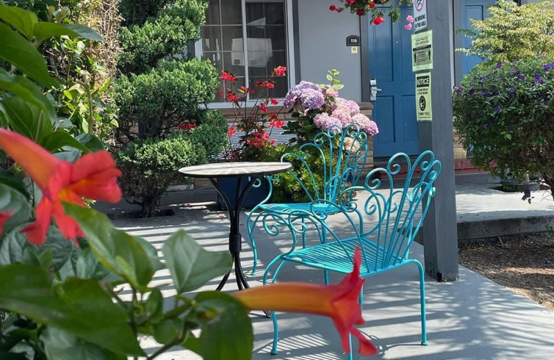 Patio at Comfort Inn Monterey Bay.