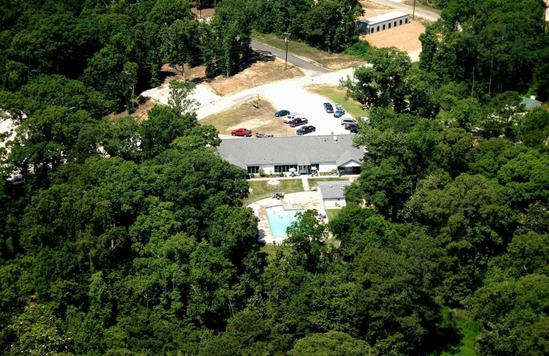 Aerial view of Holiday Villages Clubhouse.