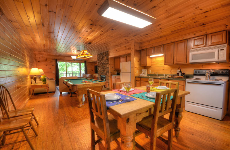 Cabin kitchen at Nantahala Village.