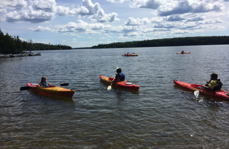 Kayaking at Rainbow Point Lodge.