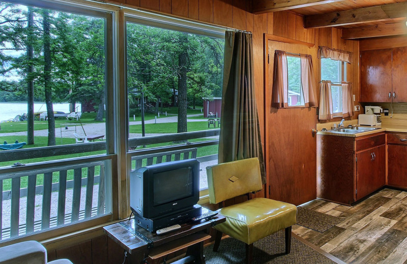 Cabin interior at Tamarac Bay Resort.