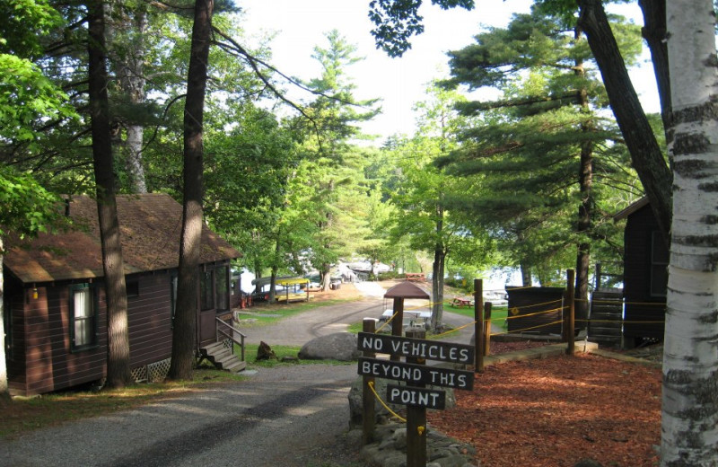Exterior view of cottages at Whisperwood Lodge and Cottages.