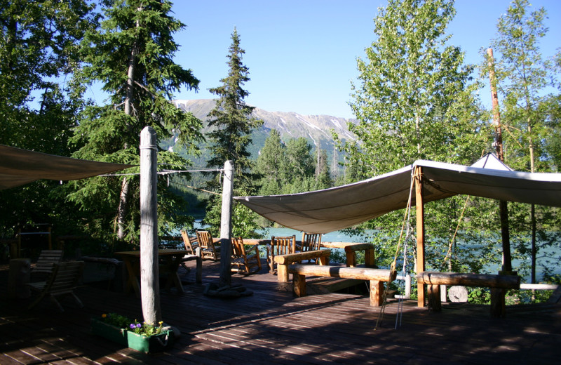 Patio at Kenai Riverside Lodge.