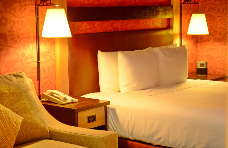 Guest room at The Fox Hotel & Suites in Banff.