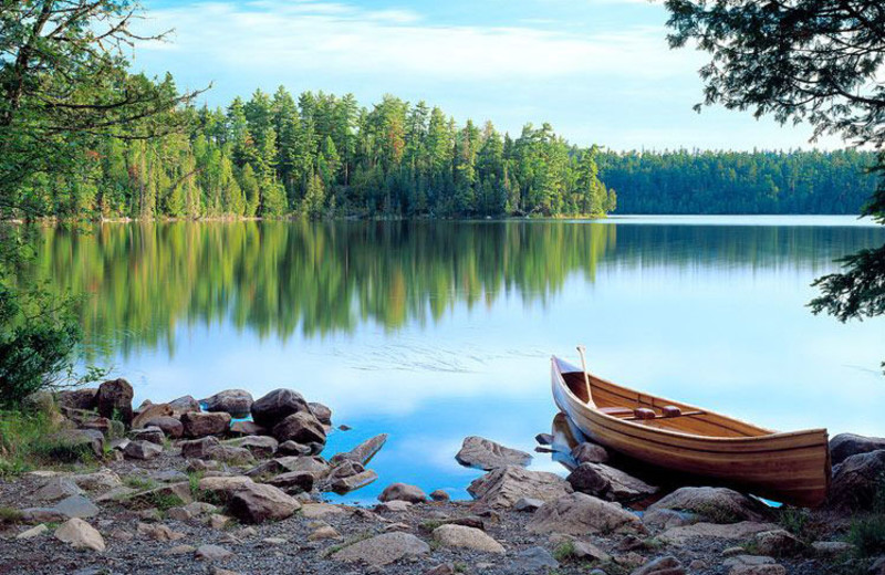 Lake view at Lodge of Whispering Pines.