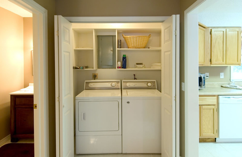 Cottage laundry facility at Norfork Resort & Trout Dock.