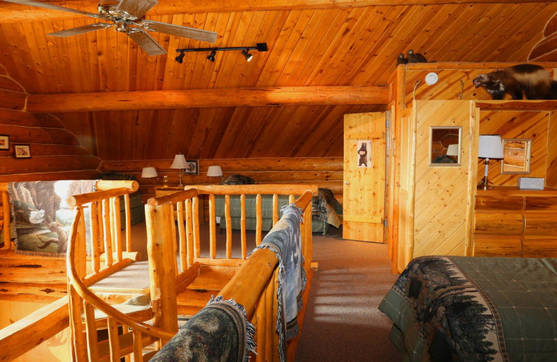Cabin bedroom at Bear Paw Adventure.