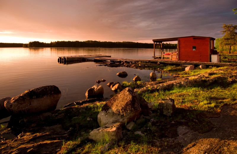 Lake sunset at Uchi Lake Lodge.