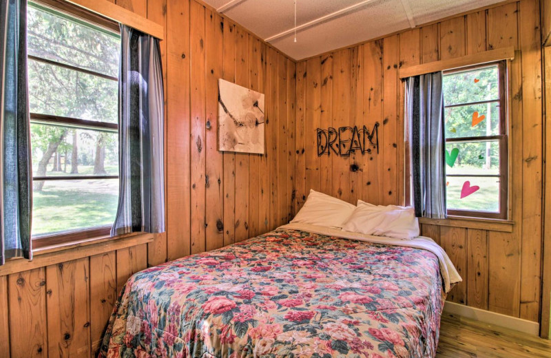 Cabin bedroom at Bell's Resort Bar and Grill.