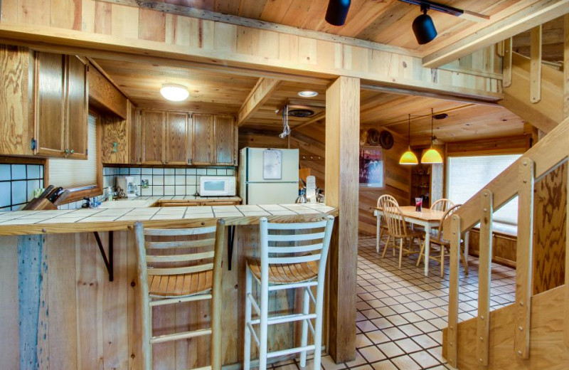 Vacation rental kitchen at Vacasa Rentals Sunriver.