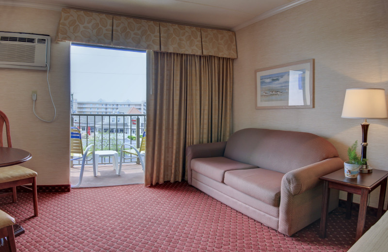 Guest room at Sea Hawk Motel.