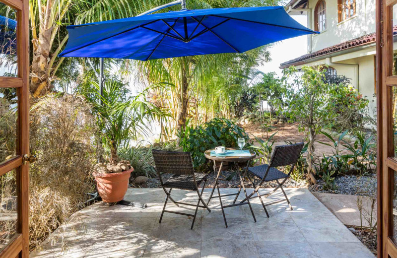 Guest patio at El Castillo Boutique Luxury Hotel.