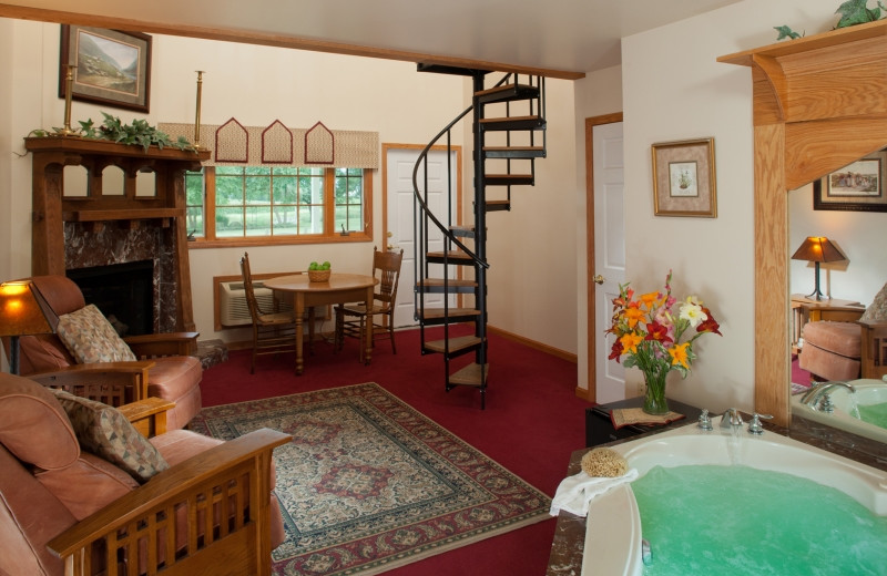 Country Oak Loft living room at HideAway Country Inn.