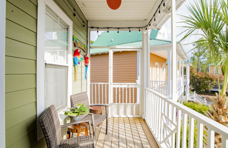 Rental porch at Purple Parrot Perdido Key.