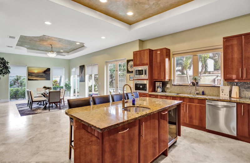 Rental kitchen at Walker Vacation Rentals.