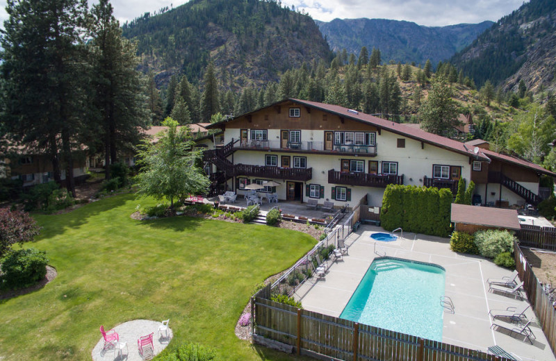 Outdoor pool at Alpen Rose Inn.