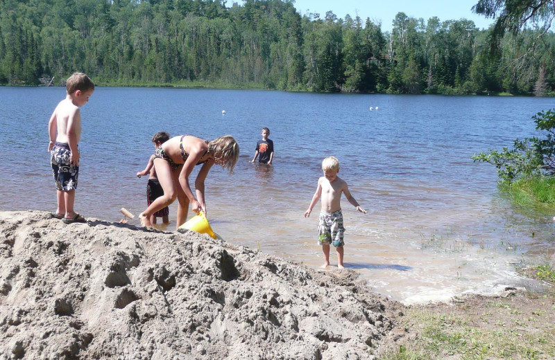 The beach at Bearskin Lodge.