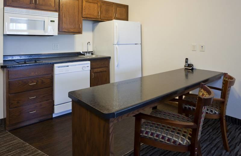 Guest kitchen at GrandStay Parkers Prairie