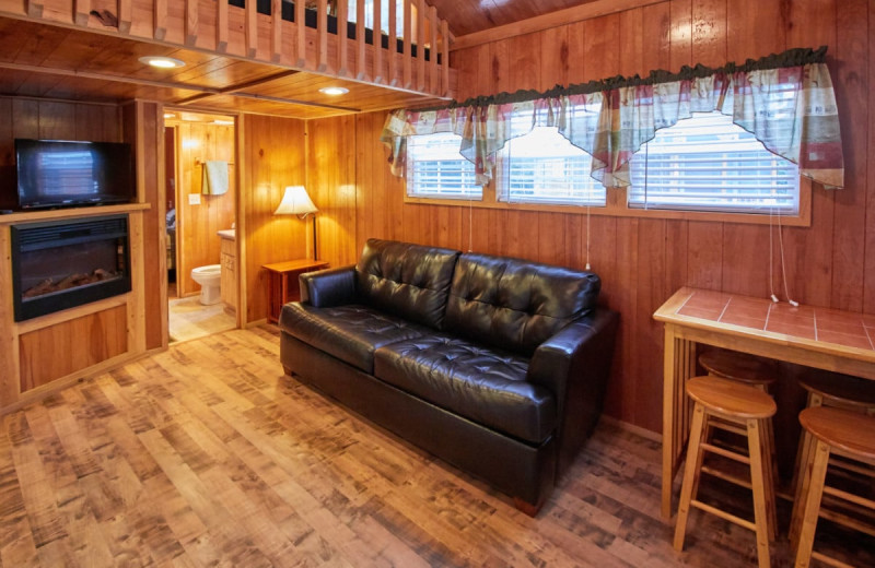 Cabin interior at Lone Star Jellystone.