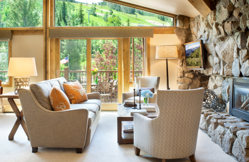 Guest living room at Manor Vail Lodge.