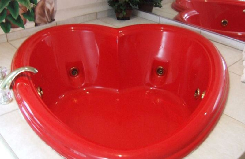 Heart shaped jacuzzi at Black Forest Bed & Breakfast & Luxury Cabins.