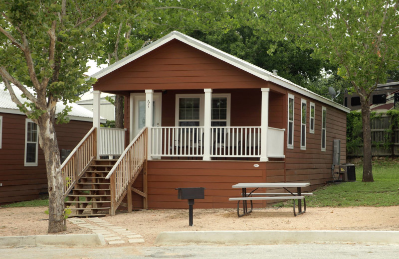 Cottage exterior at Hill Country RV Resort & Cottage Rentals.