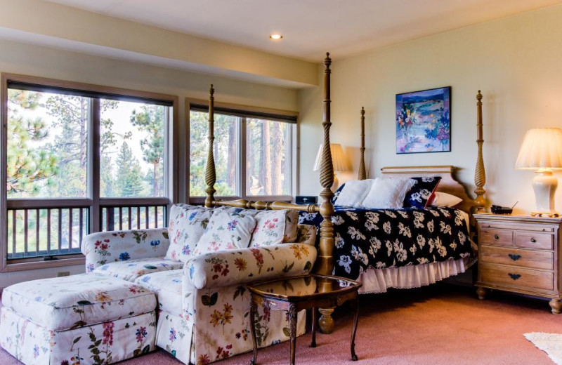 Vacation rental bedroom at Vacasa Rentals Lake Tahoe.