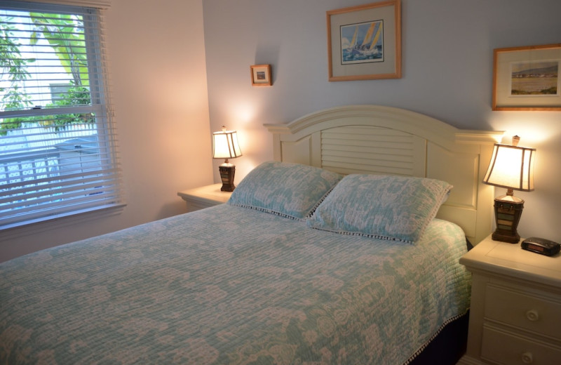 Rental bedroom at 1800 Atlantic, All Florida Keys Property Management.