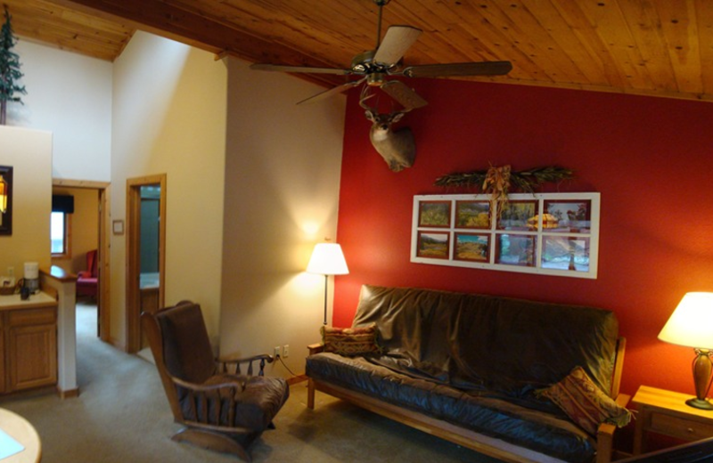 Guest living room at Bristlecone Lodge.