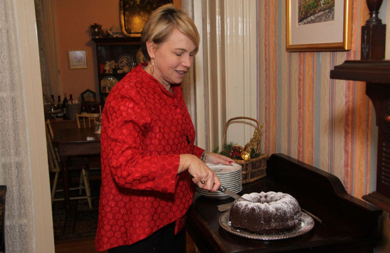 Chocolate cake at Camellia Inn.