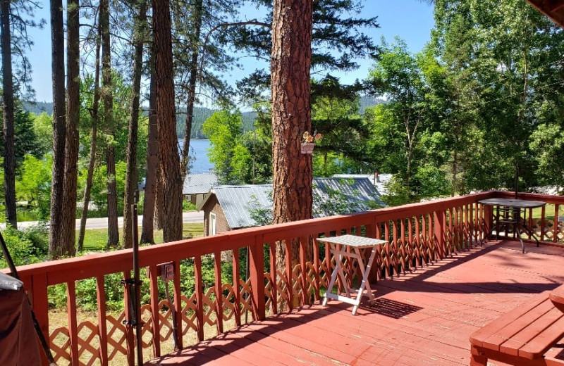 Cabin deck at Silver Beach Resort.
