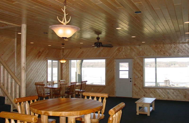 Cabin interior at Auger's Pine View Resort.