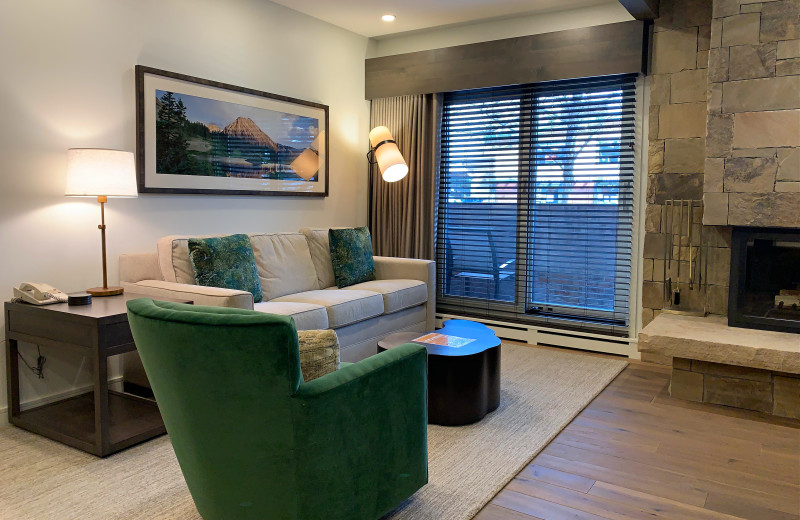 Guest room at Aspen Square Condominium Hotel.