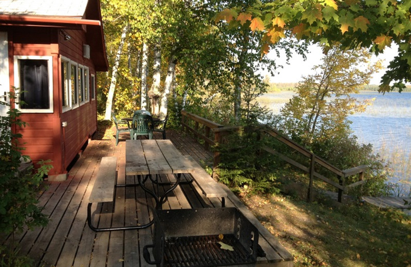 Cabin exterior at Cedar Point Resort.