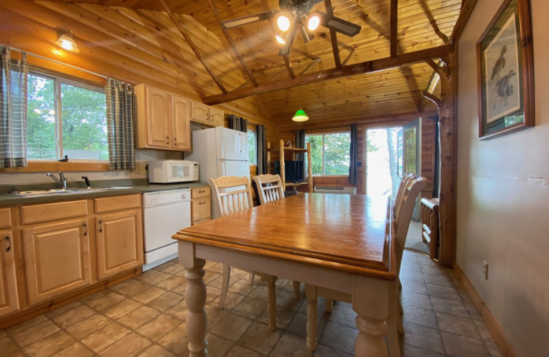 Cabin kitchen at Upper Cullen Resort.