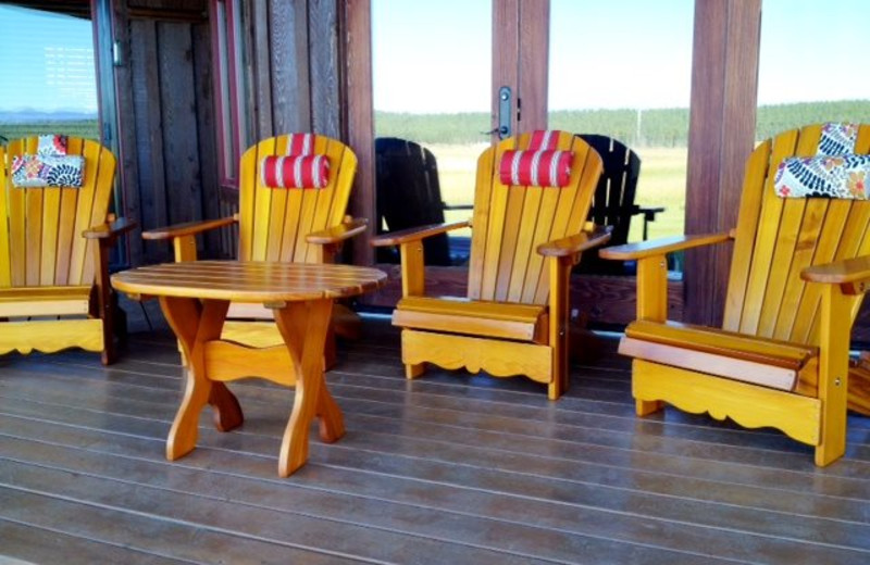 Vacation rental porch at Five Star Rentals of Montana.